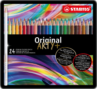 STABILO premium kleurpotloodset   originele metalen doos van 24 assorti kleuren