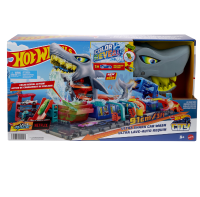 Hot Wheels City shark attack autowasstraat speelset   91 x 82,55 cm, meerkleurig