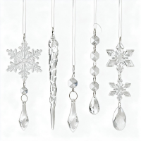 10 Stuks acryl sneeuwvlokken ijs hangornamenten, decoratie voor kerstboom en huis, nieuwjaar en kerst