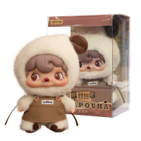52TOYS POUKAPOUKA Coffee Time Serie Vinyl Gezicht Pluche Pop Trendy Verzamelfiguur Schattig Bureauornament Verjaardagscadeau