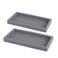JORDAN&JUDY set van 2 grijs siliconen dienbladen, zacht materiaal, onmisbare badkamer organizer