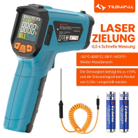 TILSWALL Infraroodthermometer (niet voor mensen)  50°C tot 800°C TILSWALL IR digitale lasertemperatuurmeter met LCD scherm voor koken/barbecue/pizzaoven/vriezer/industrie