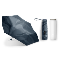 Beneunder DT396 drievoudig opvouwbare reisparaplu met zwarte coating en uv bescherming, zwart