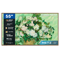 METZ Lifestyle TV 55MUE7800Z 55 inch UHD smart tv met Google TV, QLED+, ultradun unibody ontwerp, mat scherm, HDR10+, Dolby Vision, Dolby Atmos, Eye Care (Energy Efficiency F) Sierlijst apart verkrijgbaar
