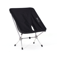 Mobi Garden ultralichte maanstoel, opvouwbare campingstoel van aluminiumlegering, ultralichte draagbare buitenstoel, zwart, snelle montage