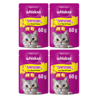 Whiskas Temptations kattensnacks kip  en kaassmaak 60 g * 4