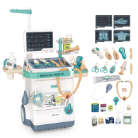 Medische behandelwagen, met röntgenscherm en ECG comboset (inclusief licht en geluid, inclusief 4 AG10 + 4 AG13 knoopcelbatterijen, exclusief 2 AAA batterijen)
