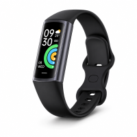 VoxorAI GTL2: Zwarte smartwatch met touchscreen. Geschikt voor zowel mannen als vrouwen. Met functies voor het meten van hartslag, slaappatronen, bloeddruk, bloedzuurstofgehalte en lichaamstemperatuur. Waterdicht tot IP67 niveau. Standby tijd van 30 dagen