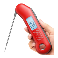 ThermoMaven professionele digitale vleesthermometer, ultrasnelle directe aflezing in 0,5 s, NIST gecertificeerde nauwkeurigheid van ±0,5 °F, IP67 waterdicht, automatisch roterend verlicht display, activeren bij optillen, voor barbecue/koken/suikerwerk