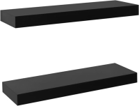 VidaXL Zwevende Wandplanken Set   Zwart, 40 x 20 x 3,8 cm, 2 stuks