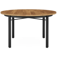 LANTINE ronde eettafel voor 4 6 personen, 118,5 cm, keukenmeubel eetkamertafel met massieve metalen tafelpoten, ronde eettafel voor eetkamer en keuken, zonder stoelen