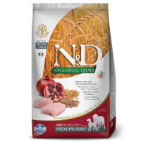 Farmina Heritage Grain volwassen hondenvoer, medium/groot formaat, 2,5 kg, kip, spelttarwe, havermout en granaatappelsmaak
