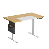 JOYFURNOS In Hoogte Verstelbaar Sta Bureau, 120 x 60 cm, Geheugenfunctie, USB C Aansluiting, Naturel Eiken Wit