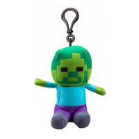 Minecraft Clip on Pluche Zombie Hanger   13 cm, Blauw