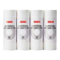 Ochama herbruikbare keukendoeken, 200 vellen (50 vellen × 4 rollen), eenmalig keukenpapier, zeer water  en olieabsorberend, herbruikbaar, verdikt, nat en droog te gebruiken, groot formaat met hoog gewicht per m²