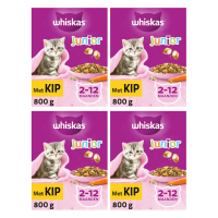Whiskas Junior droog kattenvoer met kip 800 g * 4