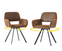 URBAN MEUBLE Eetkamerstoel California suede (set van 2)