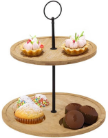 Secret de Gourmet Bamboe Serveerplank   2 Tier, 25 cm