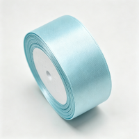 2 Stuks satijngeschenkband 22 m, 40 mm breed, macaronblauw, voor bruiloft, knutselwerk, cadeaupapier, bruiloftsdecoratie (wit) en bloemstukken, stijl I