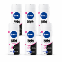 NIVEA Invisible voor Black & White Clear Anti Transpirant Mini Deodorant Spray   Origineel   Vlekkenvrije Deodorant   72 Uurs Bescherming   Reisformaat 100 ml (6 Pack)