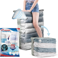 Taili 6 pack vacuüm opbergzakken, jumbo kubus (31x40x15 inch), extra grote vacuümzakken voor kleding, dekbedden, dekens, beddengoed, kledingkast organisatie ruimtebesparend, crème