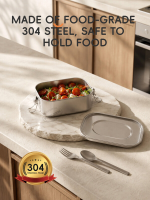 PURE COOK 304 roestvrijstalen enkele vakken rechthoekige bento lunchbox metalen bakje lekvrije sluiting vergrendelbare clips verwijderbare siliconen afdichting herbruikbare lunch  en snackbox werk school reizen maaltijdvoorbereiding huishoudelijke voedsel