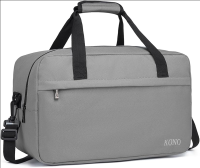 KONO 55x35x25 cm cabin handbagage reistas 48 L, lichte reistas met schouderband voor weekend overnachting, grijs