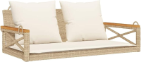 VidaXL Schommelbank met kussens   109 x 62 x 40 cm, beige