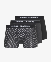 Urban Classics boxershortjes 3 pack onderbroeken   AOP/zwart/anthraciet   M