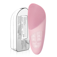 Sunluxy JMY 05 gezichtsreinigingsborstel, groot scherm toont batterij en modus, reiniging, massage en warmtecompressie in één, constante temperatuur oogverzorging, schoonheidsapparaat voor thuisgebruik, roze