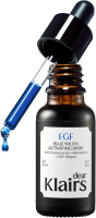 Klairs Midnight Blue Youth Activating Drop, 20 ml | Dubbele EGF, Peptiden, Guaiazulene Adenosine, Nachtserum, Waterige, Lichte Textuur