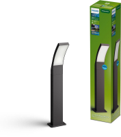 Philips Splay Sokkellamp   Buitenverlichting   Weerbestendig: IP44   PowerShield Coating   Warmwit licht: 2700K   Hoogwaardig Aluminium   Antraciet