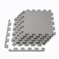 Benarita In elkaar grijpende schuimrubberen vloermatten, 12×12×0,4 inch, 6 pack, lichtgrijs, niet giftig EVA schuim, eenvoudig kliksysteem, schokabsorberend, geschikt voor speelkamer, yoga, fitness en klaslokaal