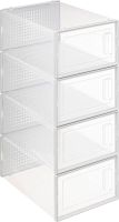 5Five Sneaker Opbergdoos Set   4 stuks, Transparant, 33,5 x 23,2 x 14 cm