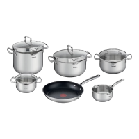 Tefal Duetto   Pannenset   6 delig   Inclusief deksels   Inductie   Roestvrij staal