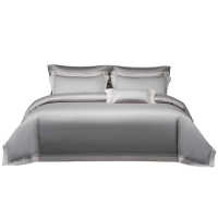 MENDALE luxe 100s 2 laags langstapelig katoenen dekbedovertrekset, 4 delige zachte ademende verkoelende beddengoed, kreukherstellende hotelkwaliteit, inclusief 200x230 cm dekbedovertrek, 230x245 cm laken & 2 stuks 50x70 cm kussenslopen (grijs)
