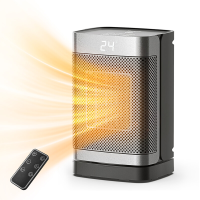 Totopia 1500 W PTC elektrische kachel met 2 verwarmingsstanden, 12 uurs timer, kantel  en overhittingsbeveiliging, ruimteverwarmer voor slaapkamer, kantoor, bureau, afstandsbediening, KPT 150 0596YL