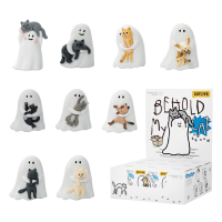 52TOYS Little Ghost Show You My Cat Serie Blind Box Medium Box   (9 Stuks) Glow in the Dark Schattige Pellets Trendy Verzamelfiguur Bureau Decoratie Kattenliefhebbers Therapeutisch Verjaardagscadeau