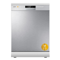 Comfee' CDWPF1201PS vrijstaande vaatwasser, 12 couverts, startuitstel, halve belading, 72 °C hygiënische was, flexibele korven, roestvrijstalen binnenkant, 49 dB, knopbediening   zilver [energieklasse E]