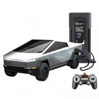 DOUBLE E RC Pickup, 2,4GHz afstandsbediening met realistische laadpaal, LED lichten, storingsvrije race auto, oplaadbaar terrein speelgoed cadeau voor kinderen vanaf 3 jaar