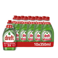 Dreft Platinum Quickwash Vloeibaar Afwasmiddel   Original   Voordeelverpakking 10 x 350 ml