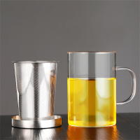Huacan thee scheidingsbeker, theebeker met filter, grote inhoud met handgreep, hittebestendige glazen drinkbeker