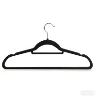 ANQI antislip fluwelen kostuumhangers met stropdassenstang, pak van 20, zwart, nieuwjaarsuitverkoop, beste cadeaukeuzes