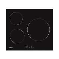 Ciarra 5600 W inductiekookplaat met 3 kookzones, 9 vermogensniveaus, touchbediening en veiligheidsfuncties, CRGBIH3