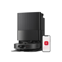 Roborock Qrevo S5V Black robotstofzuiger met station, 12000 Pa zuigkracht, FlexiArm moppen, dubbele anti klit, heteluchtdroging, obstakelvermijding en slimme navigatie