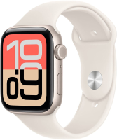 Apple Watch SE 3 GPS + Cellular 44 mm sterrenlicht aluminium kast met sterrenlicht sportband   S/M