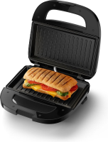 PHILIPS Tosti Apparaat HD2330/90   750 W   Antiaanbaklaag   Snoeropbergsysteem   Verticaal op te Bergen   Easy Lock Systeem   Zwart