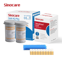 Sinocare Gold AQ Plus 50 stuks bloedsuikerteststrips voor Gold AQ Plus bloedsuikermeter bloedsuikermeter 50 teststrips per set zonder meter transparant