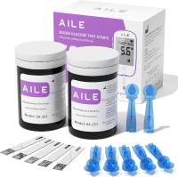 AILE bloedglucose teststrips 50 stuks – glucose oxidase methode, geen codering vereist, compatibel met AILE A608/A601/A606/A616/W33 meters