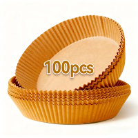 Ochama inlegvellen voor heteluchtfriteuse, bekledingspapier voor heteluchtfriteuse, bakpapier en siliconen inlegpapier, voor heteluchtfriteuses van 3 l en groter, 100 vellen